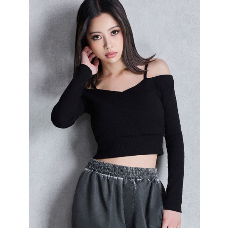 カシュクールデザインオフショルトップス | GYDA | 詳細画像6 