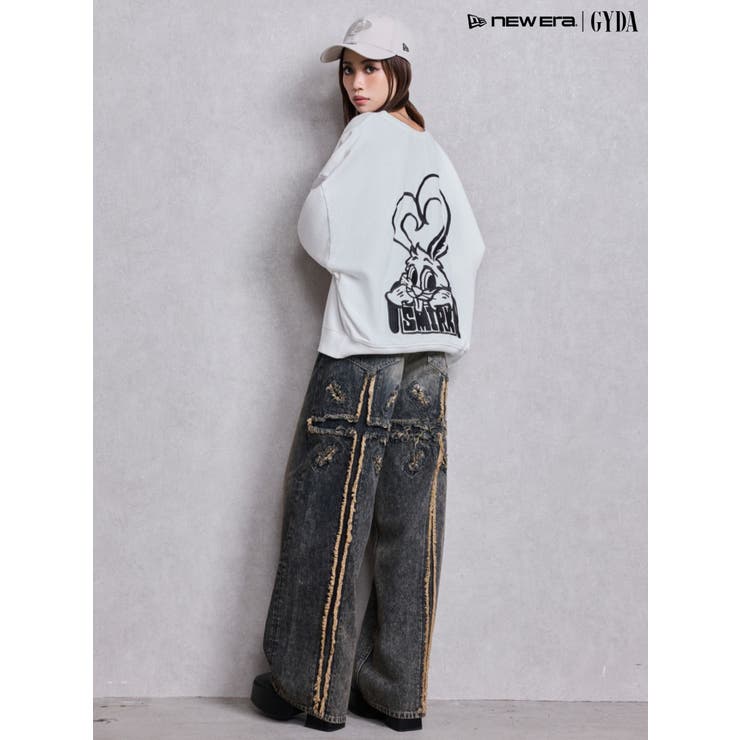 VネックSMIRK BUNNYスウェットトップス | GYDA | 詳細画像10 