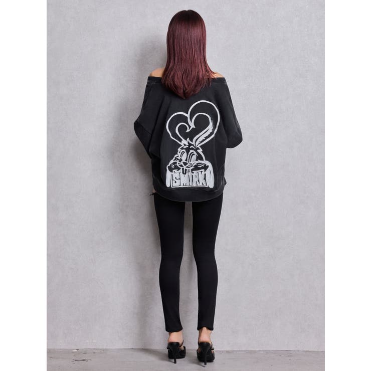 VネックSMIRK BUNNYスウェットトップス | GYDA | 詳細画像15 