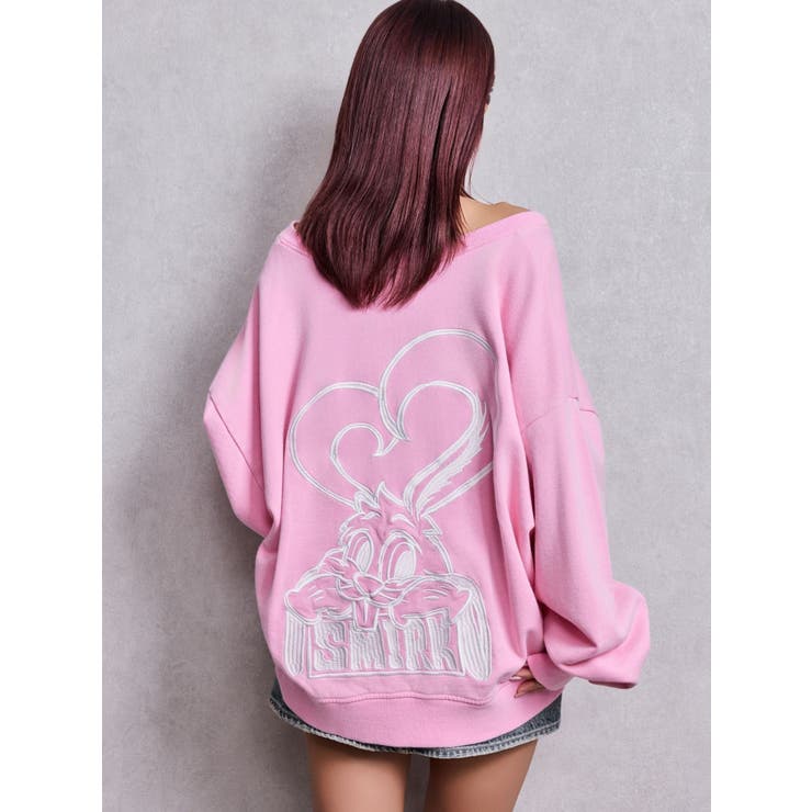 VネックSMIRK BUNNYスウェットトップス | GYDA | 詳細画像17 