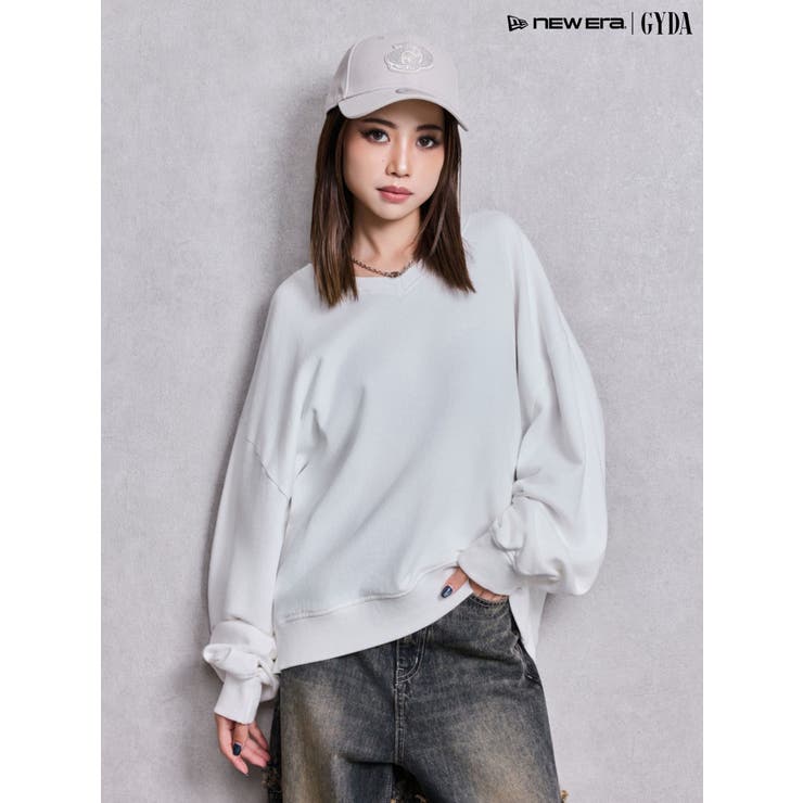 VネックSMIRK BUNNYスウェットトップス | GYDA | 詳細画像7 