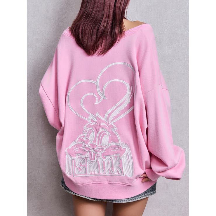 ピンク | VネックSMIRK BUNNYスウェットトップス | GYDA