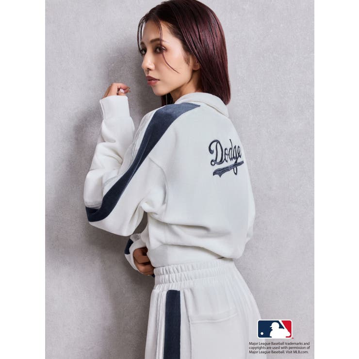 GYDA［MLB］2ラインハーフZIPショートトップス[品番：MKSW0068229