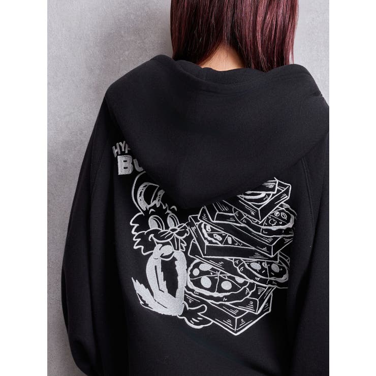 ブラック | HYPERACTIVE BUNNYスウェットパーカー | GYDA