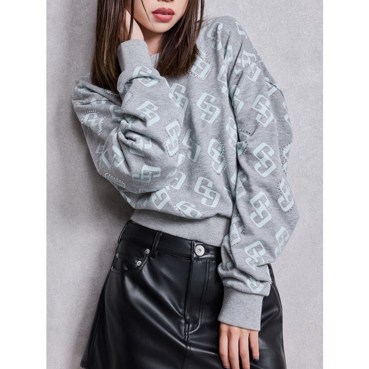 グレー | GG pattern bijouスウェットトップス | GYDA