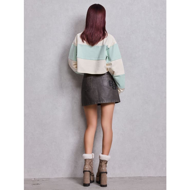 GD fake leather patch shortトップス | GYDA | 詳細画像12 