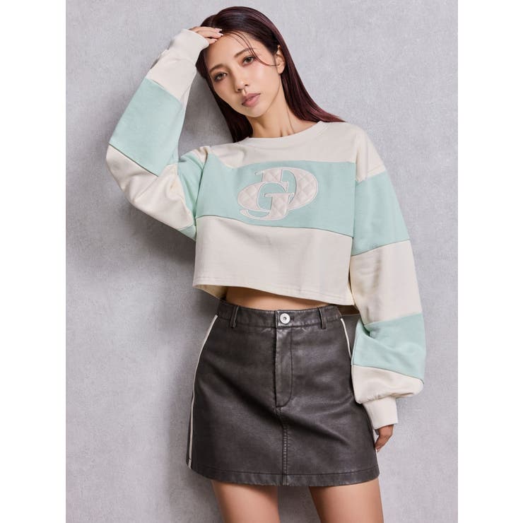 GD fake leather patch shortトップス | GYDA | 詳細画像9 