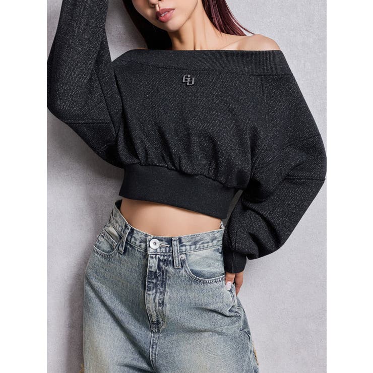 GG shortラメトップス | GYDA | 詳細画像1 