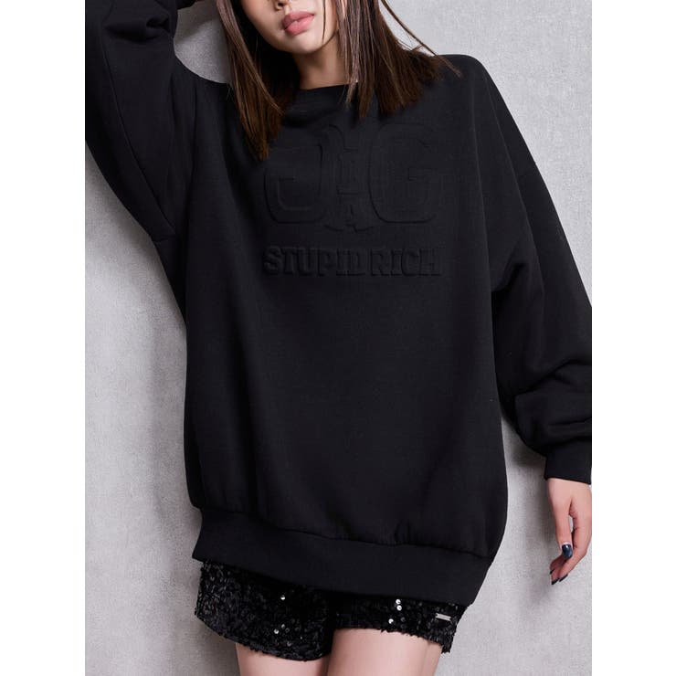 ブラック | Symmetry GYDAロゴembossトップス | GYDA