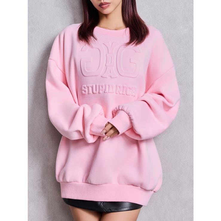 ピンク | Symmetry GYDAロゴembossトップス | GYDA