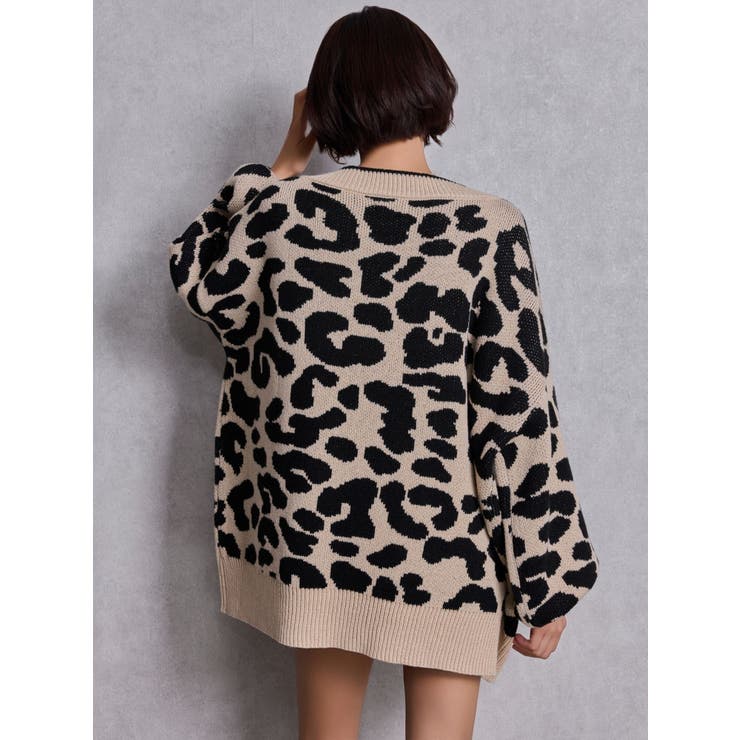 ラメGレオパードニットカーディガン | GYDA | 詳細画像3 