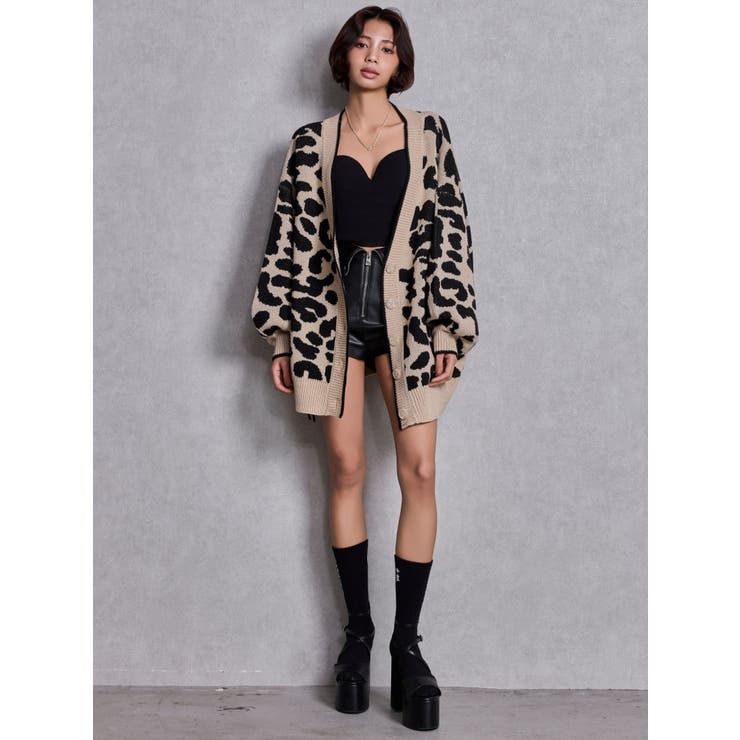 ラメGレオパードニットカーディガン | GYDA | 詳細画像4 