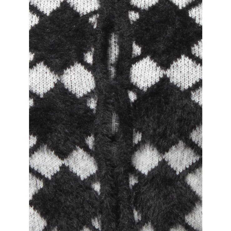 Argyll patternミニシャギーニットカーディガン | GYDA | 詳細画像21 