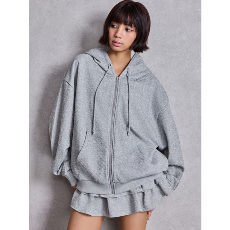 GG chain glitter print BIGパーカー | GYDA | 詳細画像12 