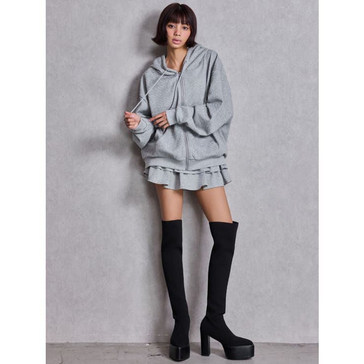 GG chain glitter print BIGパーカー | GYDA | 詳細画像15 