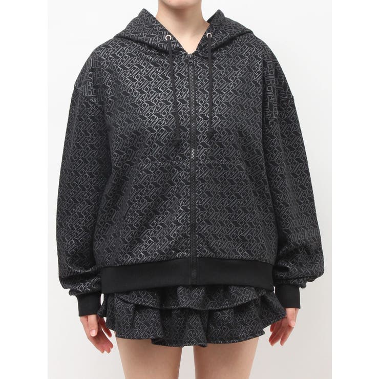 GG chain glitter print BIGパーカー | GYDA | 詳細画像20 