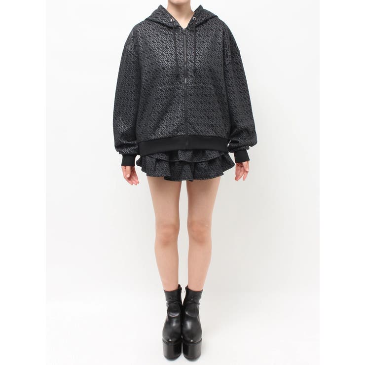 GG chain glitter print BIGパーカー | GYDA | 詳細画像28 