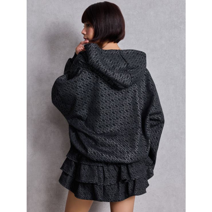 GG chain glitter print BIGパーカー | GYDA | 詳細画像5 