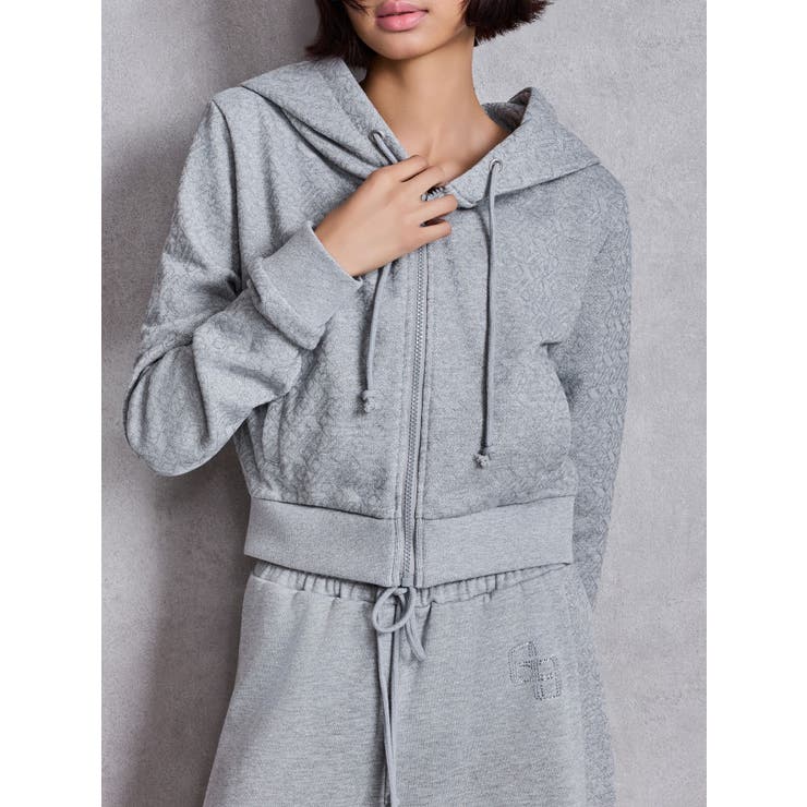 GG chain glitter print shortパーカー | GYDA | 詳細画像1 