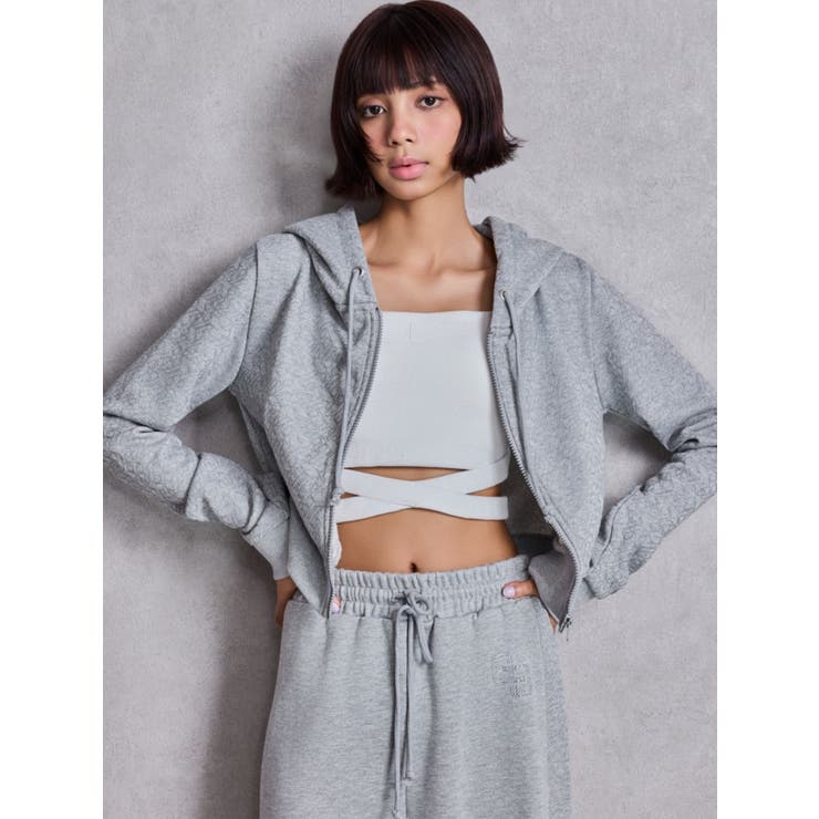 GG chain glitter print shortパーカー | GYDA | 詳細画像14 