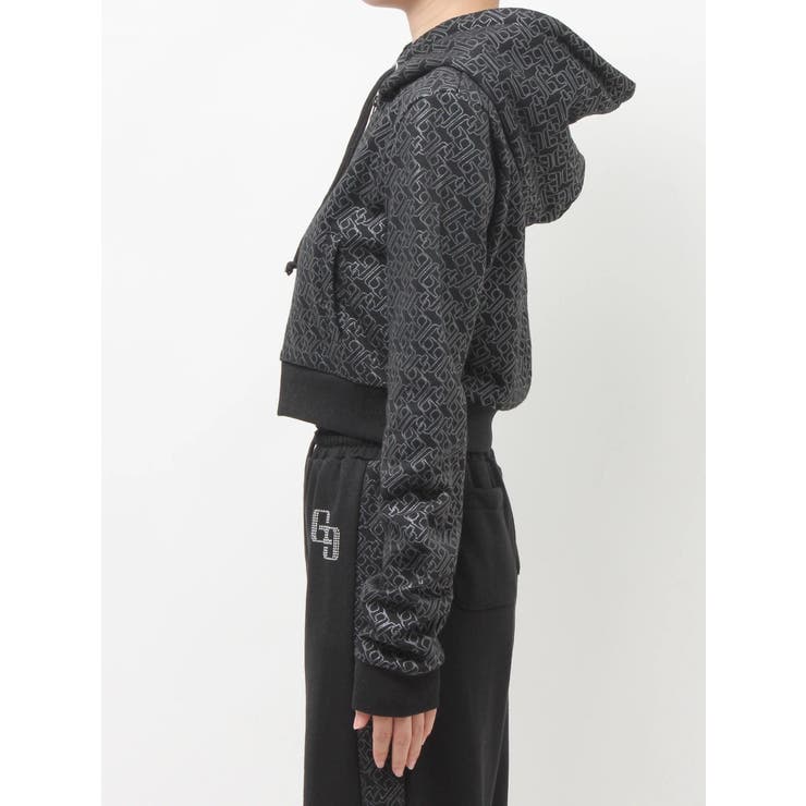 GG chain glitter print shortパーカー | GYDA | 詳細画像22 