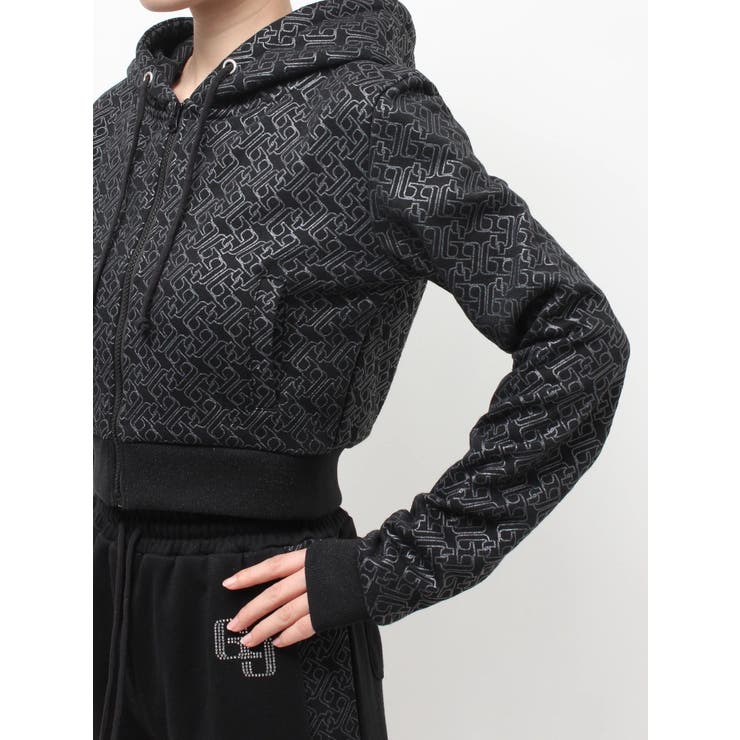 GG chain glitter print shortパーカー | GYDA | 詳細画像25 