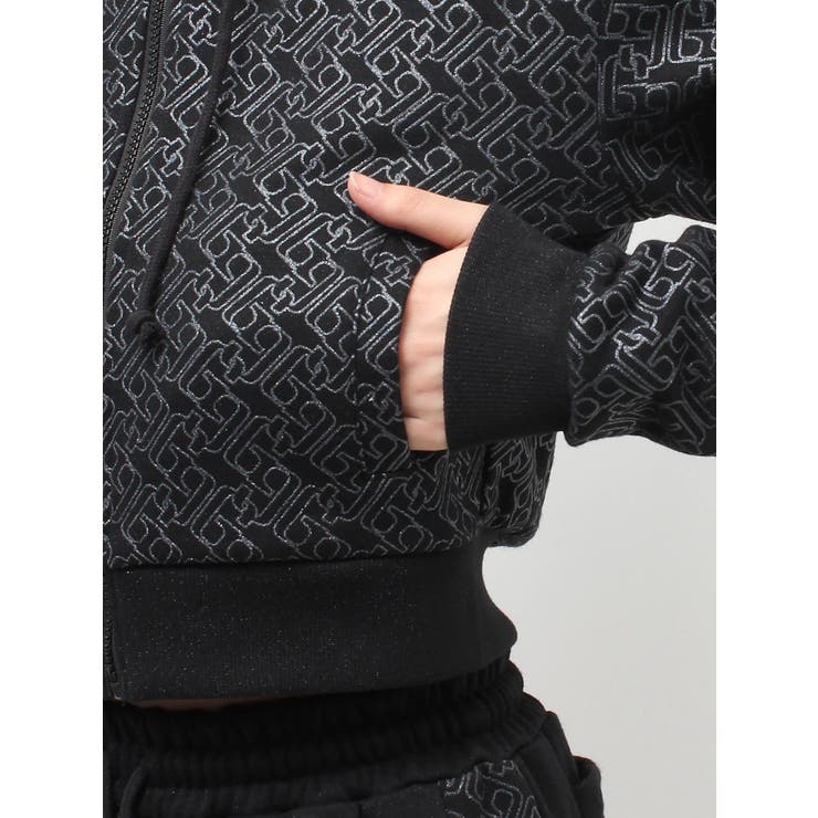 GG chain glitter print shortパーカー | GYDA | 詳細画像26 