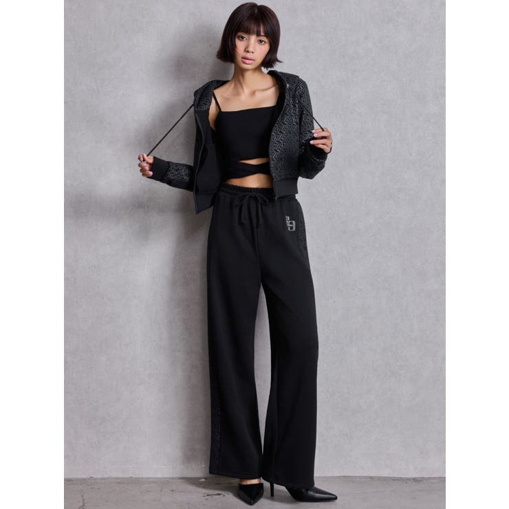 GG chain glitter print shortパーカー | GYDA | 詳細画像7 