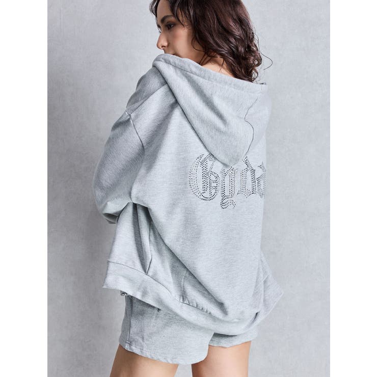 NEW BACK GYDAラインストーンラメパーカー | GYDA | 詳細画像13 