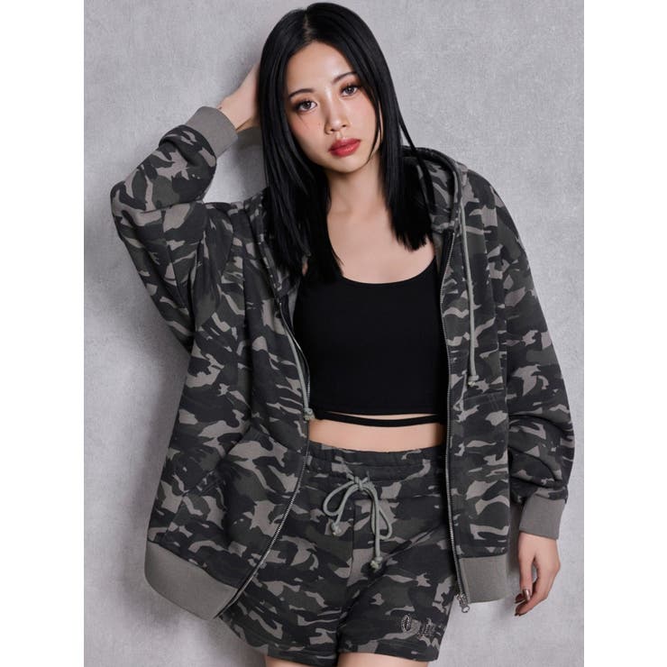 NEW BACK GYDAラインストーンラメパーカー | GYDA | 詳細画像3 