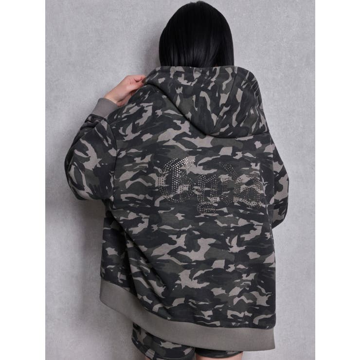 NEW BACK GYDAラインストーンラメパーカー | GYDA | 詳細画像4 