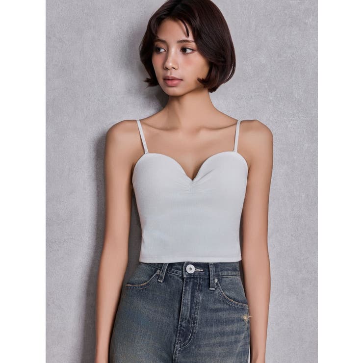 ショルダーストラップリブベアビスチェ | GYDA | 詳細画像13 