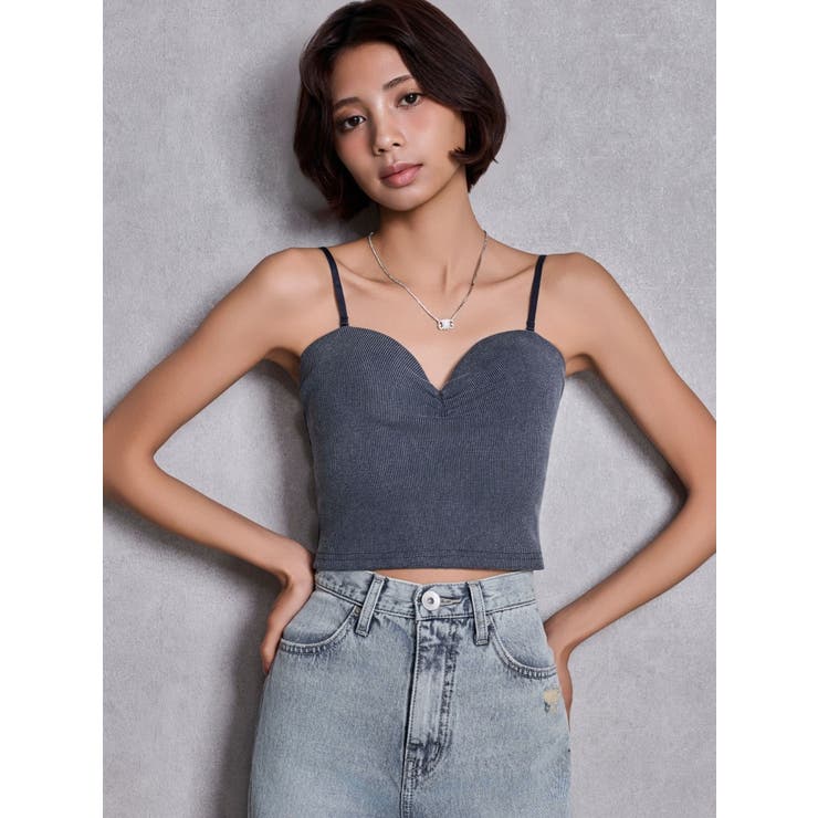 ショルダーストラップリブベアビスチェ | GYDA | 詳細画像2 