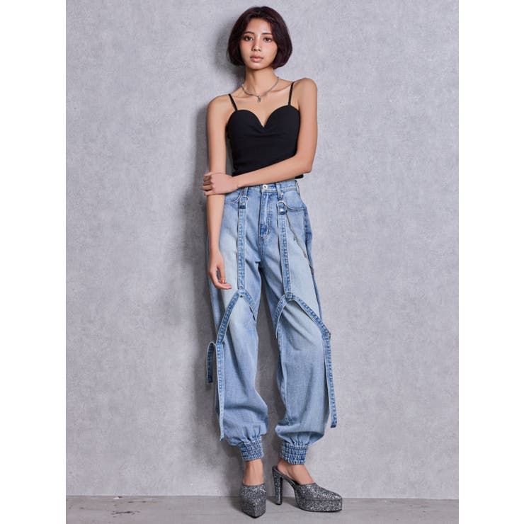 ショルダーストラップリブベアビスチェ | GYDA | 詳細画像25 