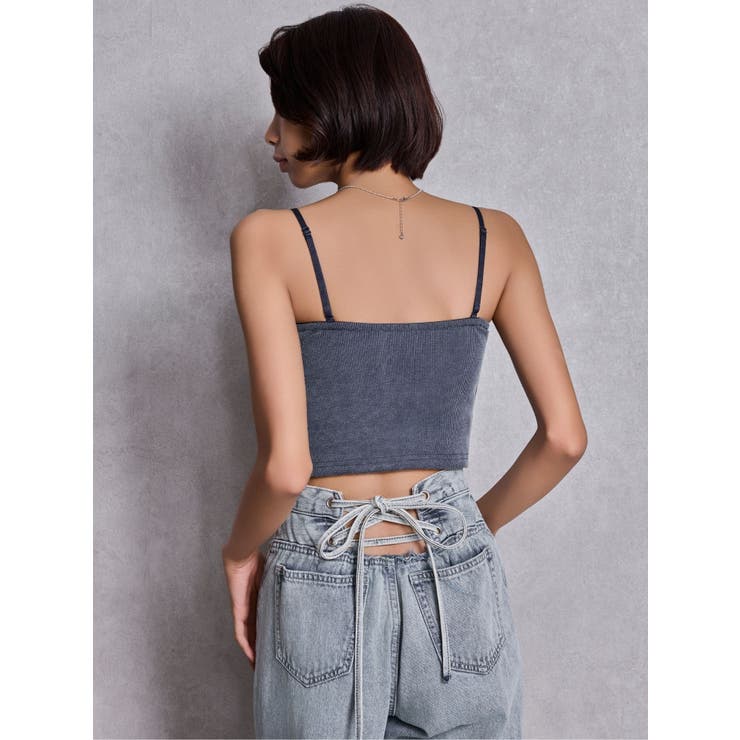 ショルダーストラップリブベアビスチェ | GYDA | 詳細画像3 