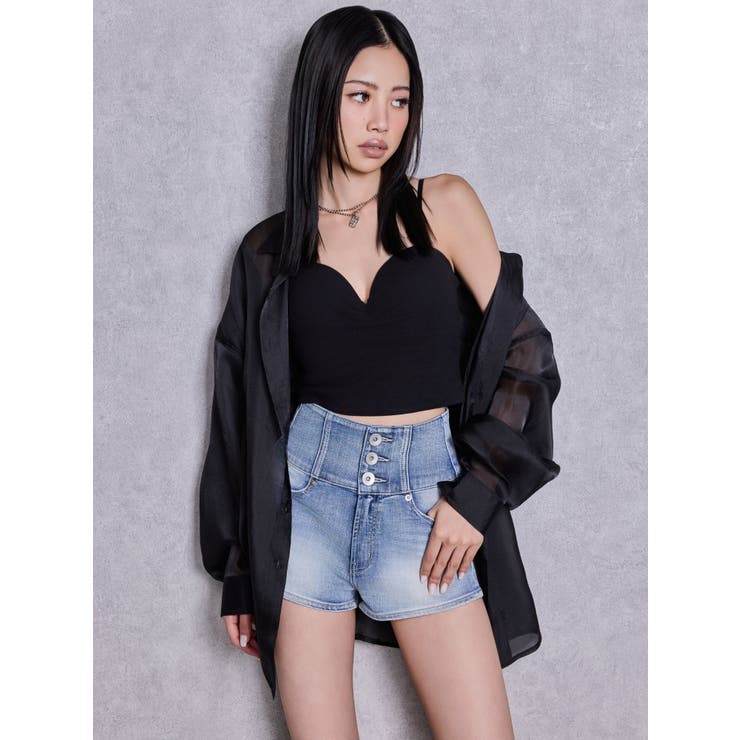 ショルダーストラップリブベアビスチェ | GYDA | 詳細画像8 