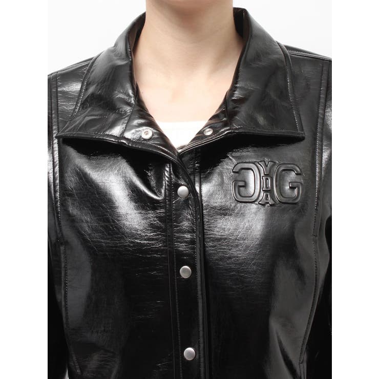 Symmetry GYDA EMBOSSパテントフェイクレザーショートジャケット | GYDA | 詳細画像18 