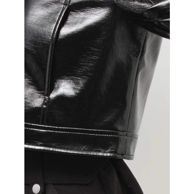 Symmetry GYDA EMBOSSパテントフェイクレザーショートジャケット | GYDA | 詳細画像22 