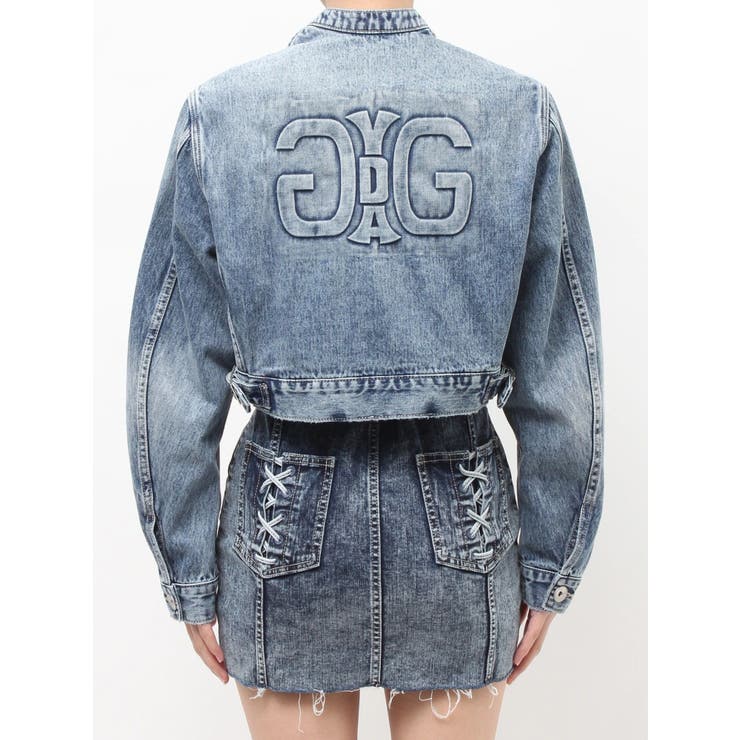 Symmery GYDA EMBOSSノーカラーデニムショートブルゾン | GYDA | 詳細画像30 