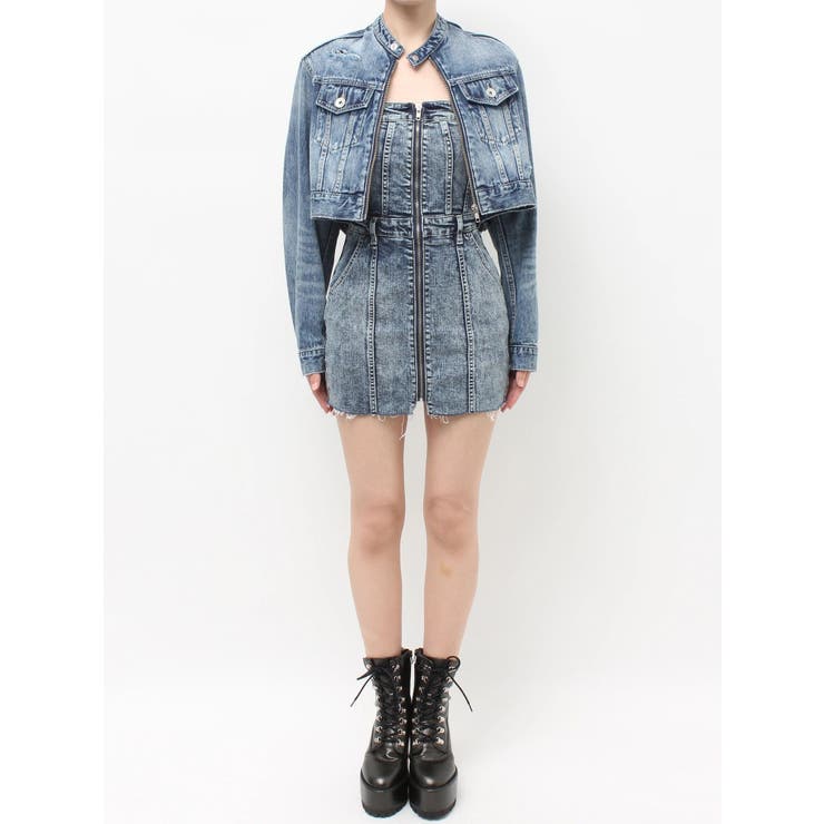 Symmery GYDA EMBOSSノーカラーデニムショートブルゾン | GYDA | 詳細画像37 