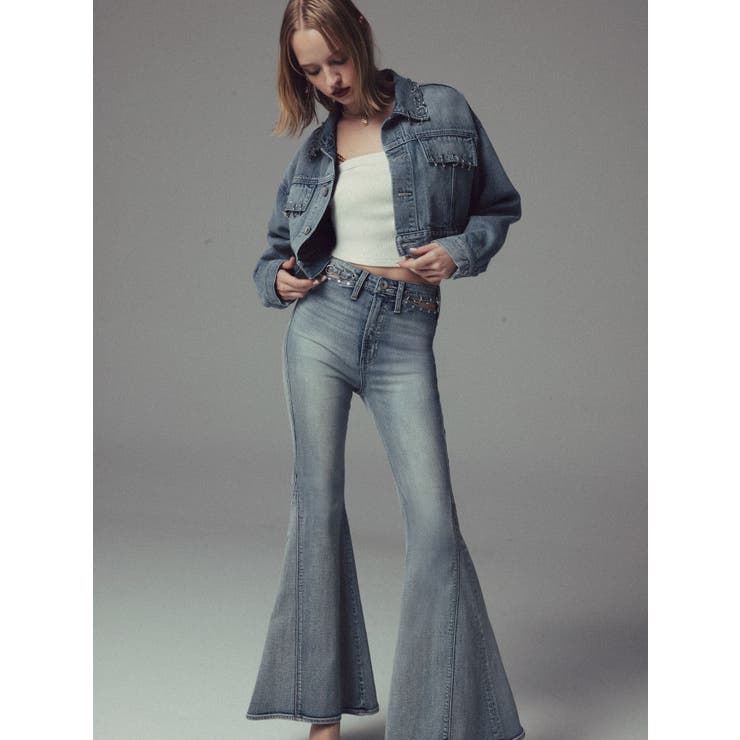 ring bijou studsデザインデニムショートGジャン | GYDA | 詳細画像16 