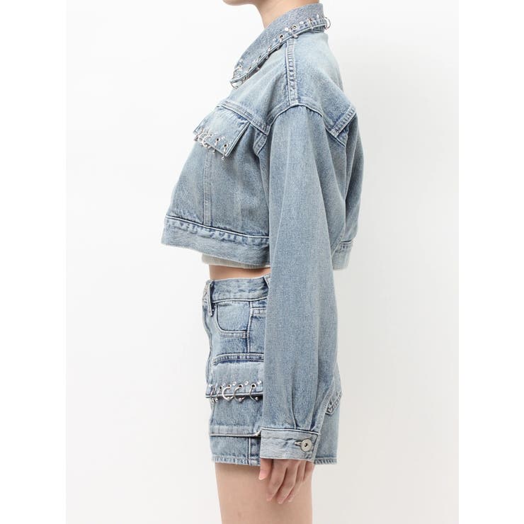 ring bijou studsデザインデニムショートGジャン | GYDA | 詳細画像18 