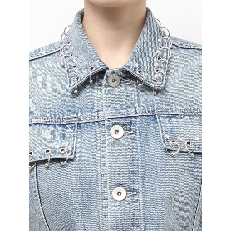 ring bijou studsデザインデニムショートGジャン | GYDA | 詳細画像20 