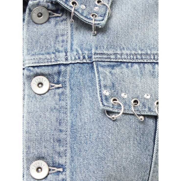 ring bijou studsデザインデニムショートGジャン | GYDA | 詳細画像28 