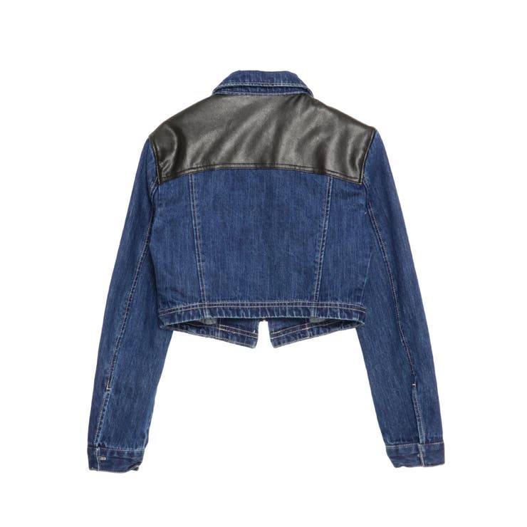 【TINY】フェイクレザードッキングデニムZIPショートジャケット | GYDA | 詳細画像19 