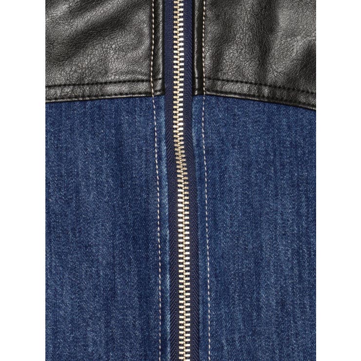 【TINY】フェイクレザードッキングデニムZIPショートジャケット | GYDA | 詳細画像21 