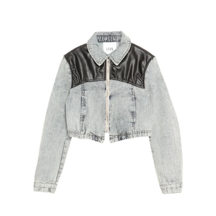 【TINY】フェイクレザードッキングデニムZIPショートジャケット | GYDA | 詳細画像22 