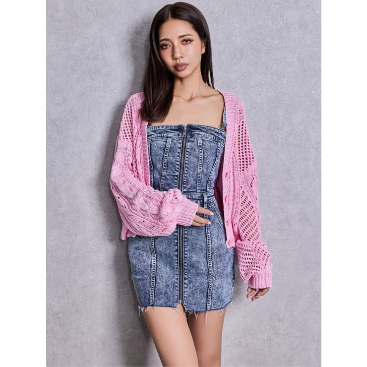 Symmetry GYDAフロントZIPスカートライクデニムタイトミニワンピース | GYDA | 詳細画像35 