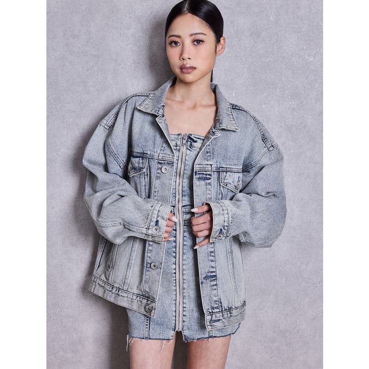 Symmetry GYDAフロントZIPスカートライクデニムタイトミニワンピース | GYDA | 詳細画像49 