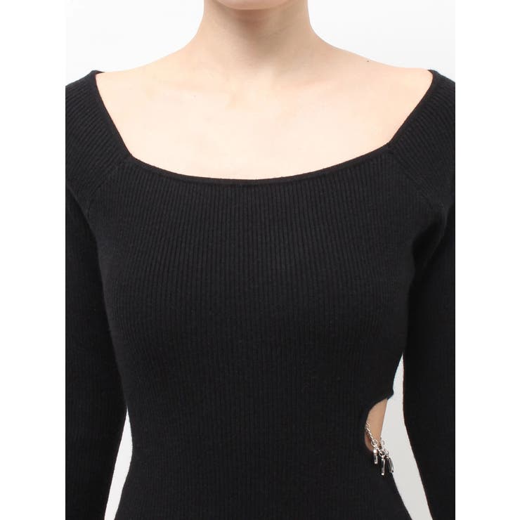 GYDA chain SIDE OPENロングフレアニットワンピース | GYDA | 詳細画像14 